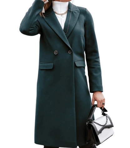 Lisette - Relaxed Wool Coat Featuring Pockets and Button Details