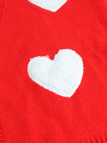 Lotte | Open Front Cardigan with Heart Pattern