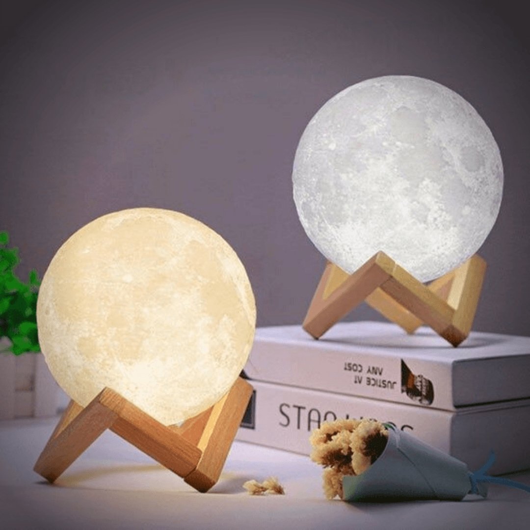 Natural Base Moon Lamp with Easy Touch Control
