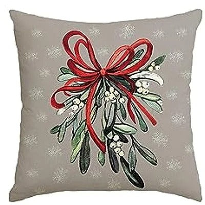 Festive Christmas Cushion Cover Featuring Tree and Gift Design