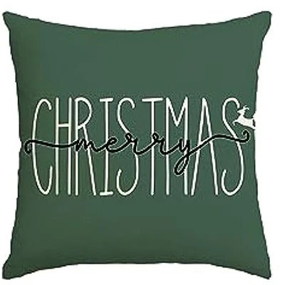 Festive Christmas Cushion Cover Featuring Tree and Gift Design