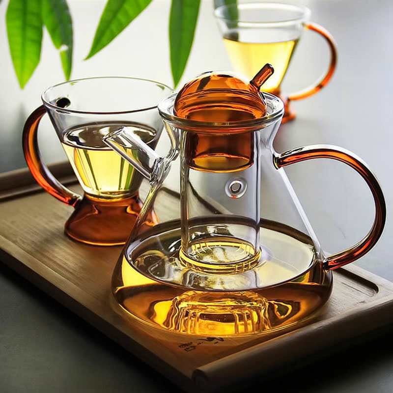 ClearBrew | Elegant Heat-Resistant Glass Teapot and Cup Set - Perfect for Brewing Loose Leaf Tea with a Minimalist Touch