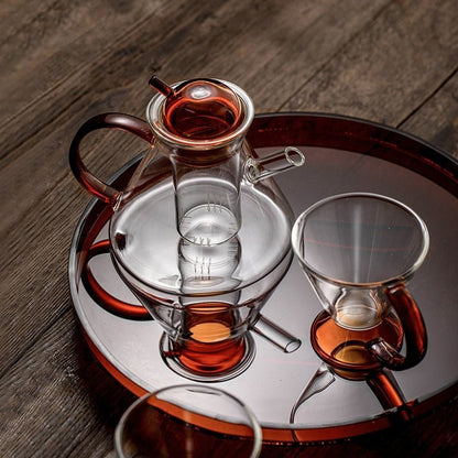 ClearBrew | Elegant Heat-Resistant Glass Teapot and Cup Set - Perfect for Brewing Loose Leaf Tea with a Minimalist Touch