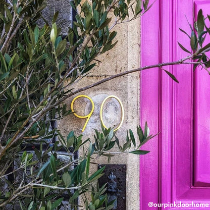 Satin Finish Brass House Numbers – Classic Elegance