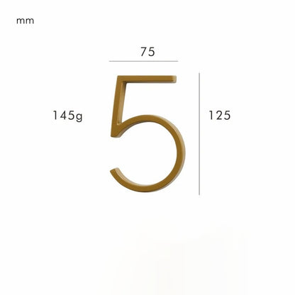 Satin Finish Brass House Numbers – Classic Elegance
