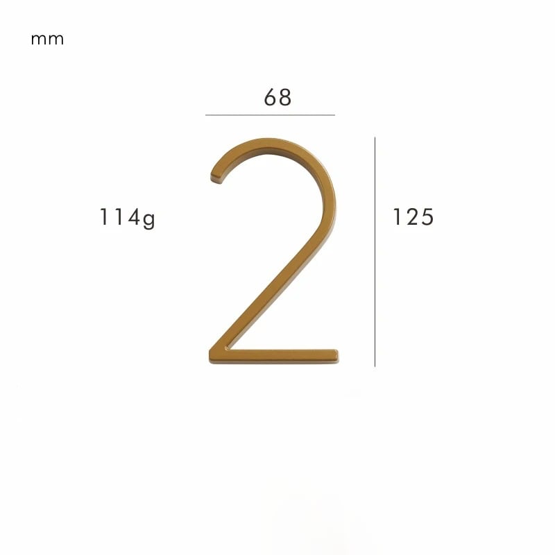 Satin Finish Brass House Numbers – Classic Elegance