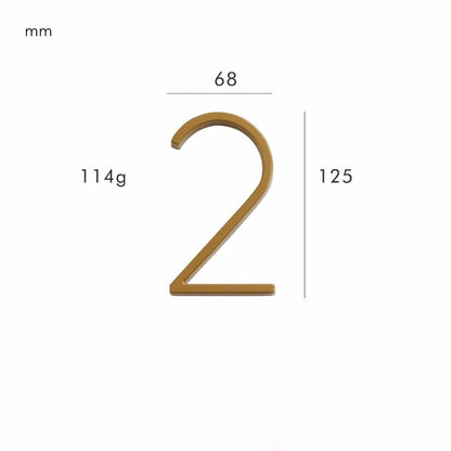 Satin Finish Brass House Numbers – Classic Elegance