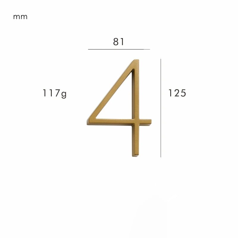 Satin Finish Brass House Numbers – Classic Elegance