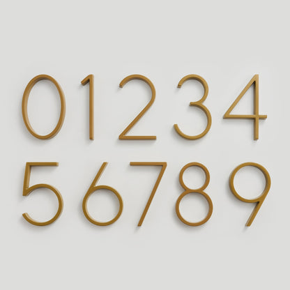 Satin Finish Brass House Numbers – Classic Elegance
