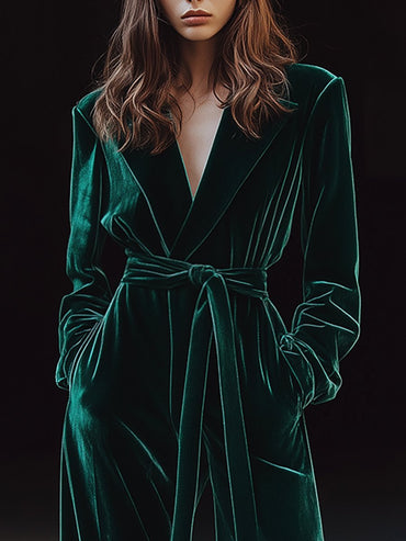 Fast Shipping: Vintage-Inspired Velvet Jumpsuit with Collar