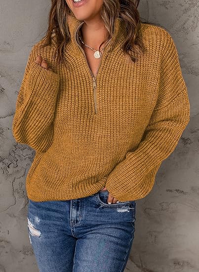 V-Neck Knit Polo Sweater