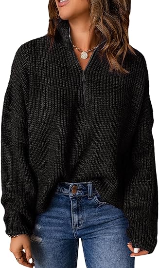 V-Neck Knit Polo Sweater