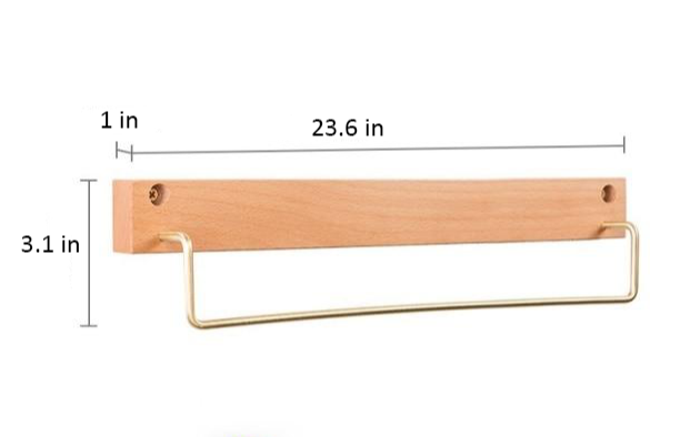 TowelCrest | Stylish Wooden Towel Rack, Contemporary Wall-Mounted Bathroom Organizer