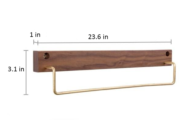 TowelCrest | Stylish Wooden Towel Rack, Contemporary Wall-Mounted Bathroom Organizer