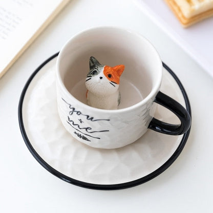CatPeek | Secret Cat Ceramic Coffee Mug with Surprise Figurine Inside