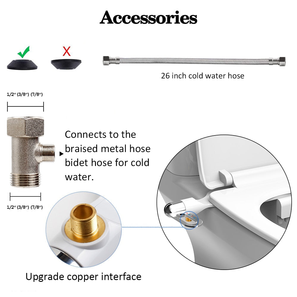 CleanJet | Slim Adjustable Water Bidet - Compact, Eco-Friendly, Effortless Installation