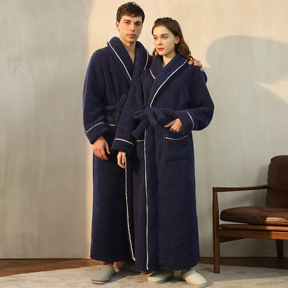 Cozy Fleece Robe with Adjustable Tie Belt