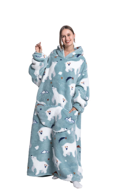 ICEY - Cozy Winter Fleece Hoodie Blanket